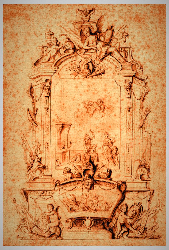 Venus and Cupid at the forge of Vulcan, print, c. 1700.