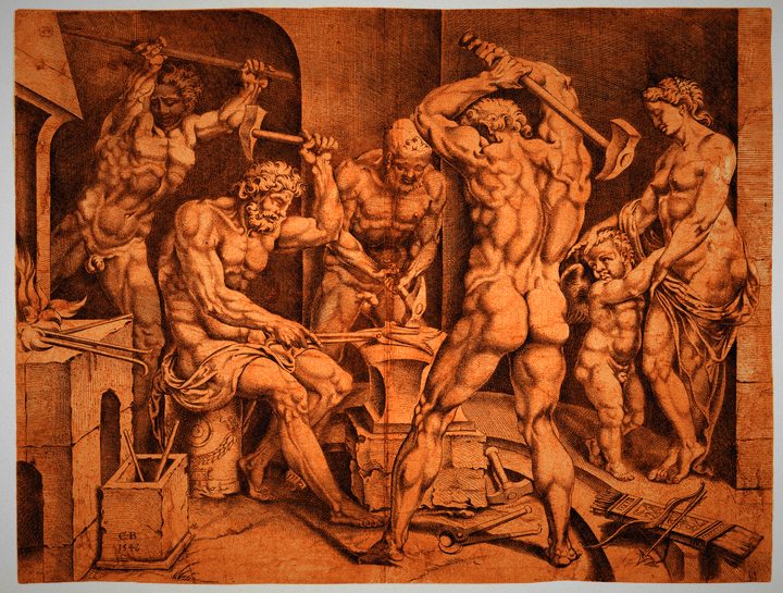 The Forge of Vulcan, engraving.